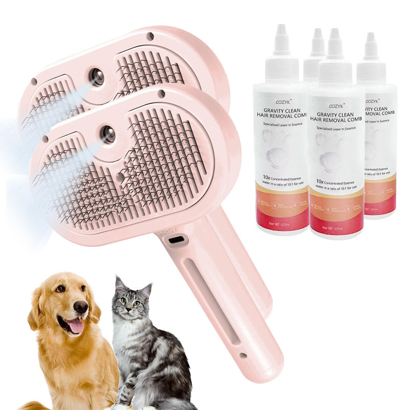 Cozyk™ Exclusive Patented Rechargeable Steam Pet Grooming Brush