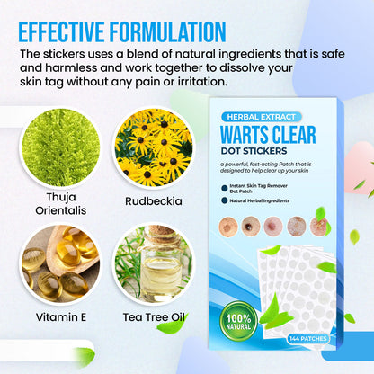 Herbal Extract Warts Clear Dot Stickers