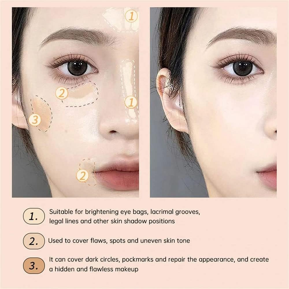 Waterproof Three-Color Concealer Palette – Full-Coverage & Moisturizing