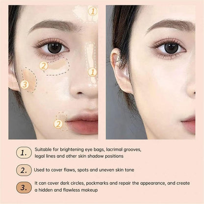 Waterproof Three-Color Concealer Palette – Full-Coverage & Moisturizing