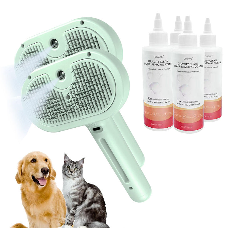 Cozyk™ Exclusive Patented Rechargeable Steam Pet Grooming Brush