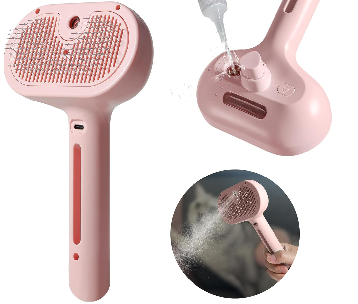 Cozyk™ Exclusive Patented Rechargeable Steam Pet Grooming Brush