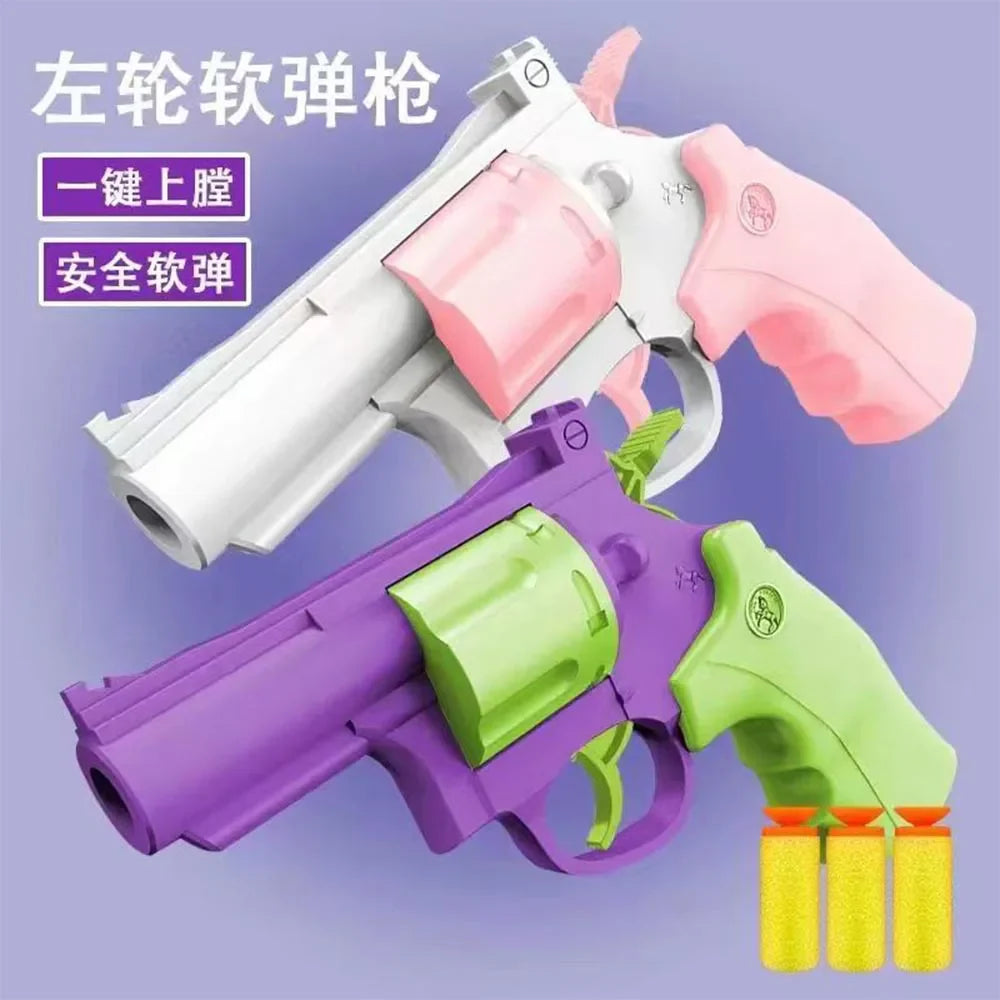 Soft Bullets Safe Toy Guns For Kids Revolver Pistol Russian Roulette TK Toys Dropshipping Shopify