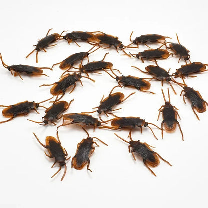 5-50Pcs Special Lifelike Model Simulation Fake Rubber Cock Cockroach Roach Bug Roaches Toy Prank Funny Trick Joke Simulation Toy