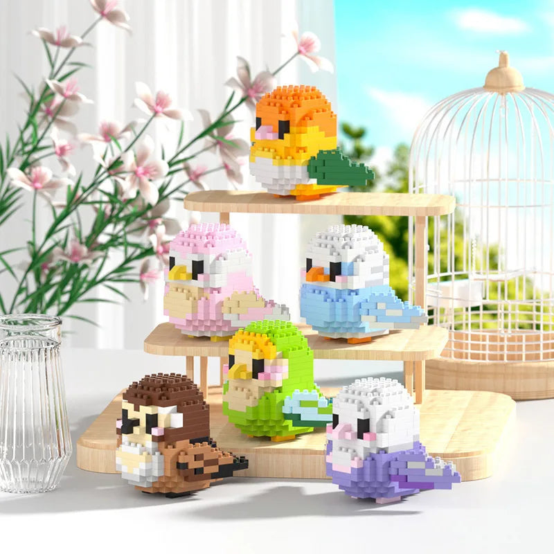 Animal Bird Building Blocks Toy for Children Girl 8 Year Old Kids Birthday Gift Mini Educational Parrot Assembling Brick Boy Toy