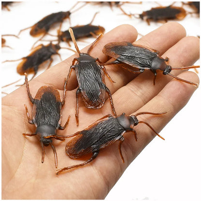 5-50Pcs Special Lifelike Model Simulation Fake Rubber Cock Cockroach Roach Bug Roaches Toy Prank Funny Trick Joke Simulation Toy