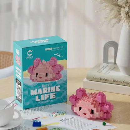 Creative Marine Life Mini Building Blocks Children's Marine Animal Model Building BlocksBirthday Christmas Gift