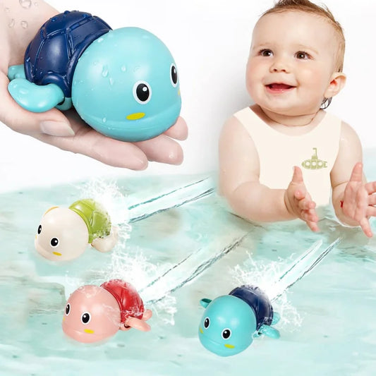 1/3PCS Baby Bath Toy Water Chain Clockwork Bathing Cute Swimming Turtle Toy Toddler Pool Beach Classic Toy For Kid Water Playing