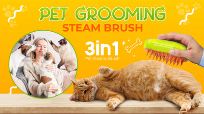 Pet Grooming Steam Brush