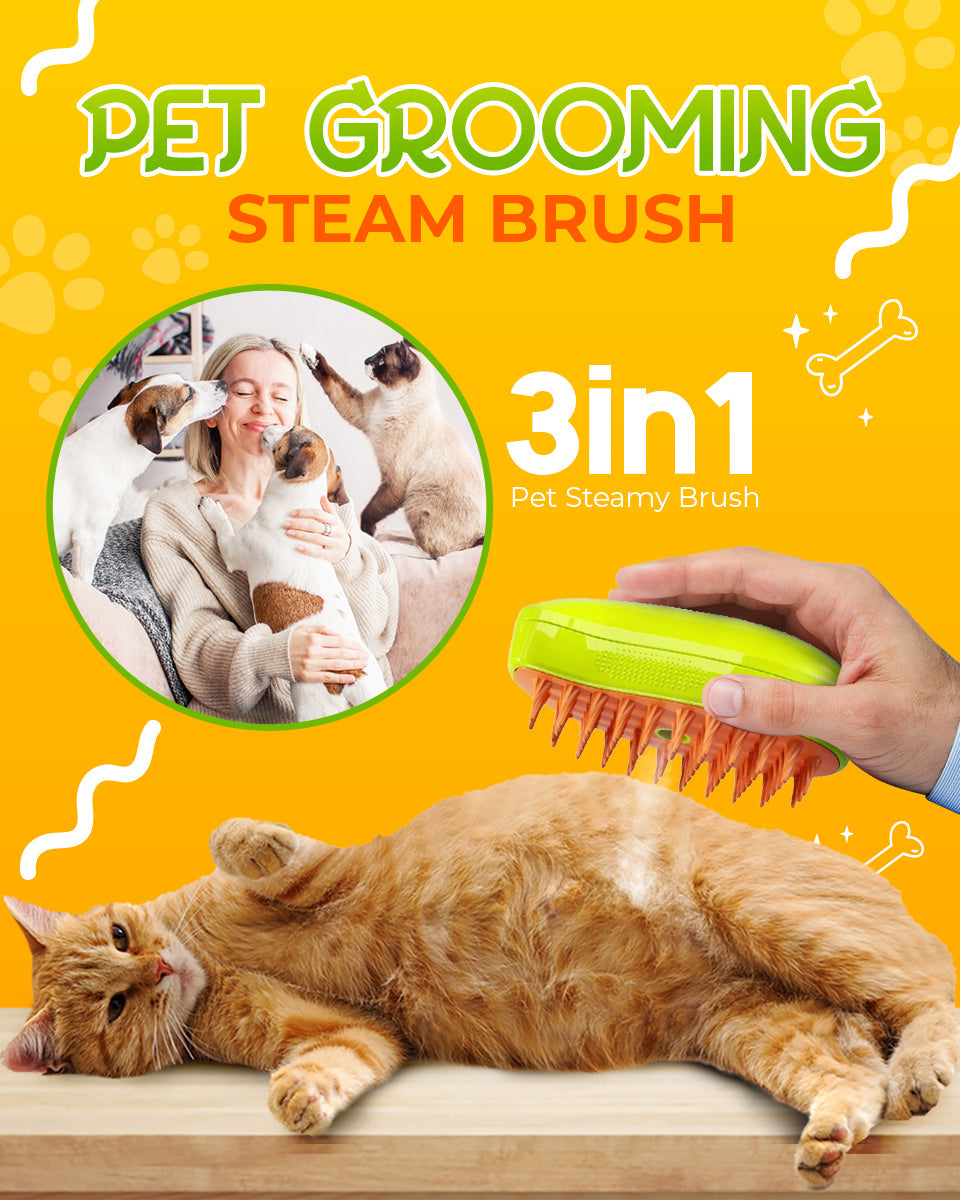 Pet Grooming Steam Brush